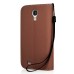 Cool Iron Buckle Magnetic Stand Leather Case with Card Slot for Samsung Galaxy S4 - Brown