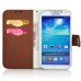 Cool Iron Buckle Magnetic Stand Leather Case with Card Slot for Samsung Galaxy S4 - Brown