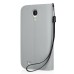 Cool Iron Buckle Magnetic Stand Leather Case with Card Slot for Samsung Galaxy S4 - Grey