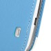 Cool Iron Buckle Magnetic Stand Leather Case with Card Slot for Samsung Galaxy S4 - Light Blue