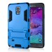 Cool Solid Iron Bear Design Hybrid PC and TPU Stand Case for Samsung Galaxy Note 4 - Blue