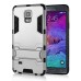 Cool Solid Iron Bear Design Hybrid PC and TPU Stand Case for Samsung Galaxy Note 4 - Silver