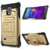 Cool Tough Armor Stand TPU and PC Hybrid Case for Samsung Galaxy Note 4 - Gold