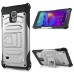 Cool Tough Armor Stand TPU and PC Hybrid Case for Samsung Galaxy Note 4 - Silver