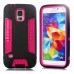 Cool Two - Tone Design TPU And PC Protective Back Case For Samsung Galaxy S5 G900 - Black And Magenta