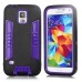 Cool Two - Tone Design TPU And PC Protective Back Case For Samsung Galaxy S5 G900 - Black And Purple