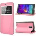 Craquelure Stand Magnetic Switch Leather Case for Samsung Galaxy Note 4 - Pink