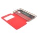 Craquelure Stand Magnetic Switch Leather Case for Samsung Galaxy Note 4 - Red