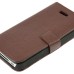 Cross Grain Magnetic Leather Case With Stand For iPhone 4 / 4S - Brown