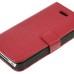 Cross Grain Magnetic Leather Case With Stand For iPhone 4 / 4S - Red