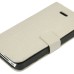 Cross Grain Magnetic Leather Case With Stand For iPhone 4 / 4S - White