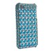 Cube Diamond Rhinestone Hard Case For iPhone 4 / 4S - Blue