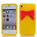 Cute 3D Bowknot Pattern Silicone Case For iPhone 4/4S