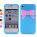 Cute 3D Bowknot Pattern Silicone Case For iPhone 4/4S