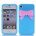 Cute 3D Bowknot Pattern Silicone Case For iPhone 4/4S