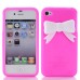 Cute 3D Bowknot Pattern Silicone Case For iPhone 4/4S