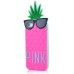 Cute 3D Pineapple With Sunglasses Silicone Back Case Cover For iPhone 5/5s - Magenta