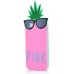 Cute 3D Pineapple With Sunglasses Silicone Back Case Cover For iPhone 5/5s - Pink