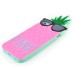 Cute 3D Pineapple With Sunglasses Silicone Back Case Cover For iPhone 5/5s - Pink