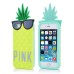 Cute 3D Pineapple With Sunglasses Silicone Back Case Cover For iPhone 5/5s - Yellow