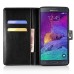 Cute Smile Face Dual Color Magnetic Stand Leather Case with Card Holder for Samsung Galaxy Note 4 - Black/Magenta