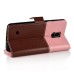 Cute Smile Face Dual Color Magnetic Stand Leather Case with Card Holder for Samsung Galaxy Note 4 - Brown/Pink