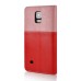 Cute Smile Face Dual Color Magnetic Stand Leather Case with Card Holder for Samsung Galaxy Note 4 - Pink/Red