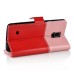 Cute Smile Face Dual Color Magnetic Stand Leather Case with Card Holder for Samsung Galaxy Note 4 - Pink/Red