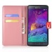 Cute Smile Face Dual Color Magnetic Stand Leather Case with Card Holder for Samsung Galaxy Note 4 - Pink/Red