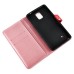 Cute Smile Face Dual Color Magnetic Stand Leather Case with Card Holder for Samsung Galaxy Note 4 - Pink/Red