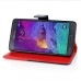 Cute Smile Face Dual Color Magnetic Stand Leather Case with Card Holder for Samsung Galaxy Note 4 - Royalblue/Red