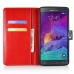 Cute Smile Face Dual Color Magnetic Stand Leather Case with Card Holder for Samsung Galaxy Note 4 - Royalblue/Red