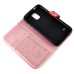 Cute Smile Face Dual Color Magnetic Stand Leather Case with Card Holder for Samsung Galaxy S5 - Pink/Red