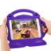 Cute Smile Face Shockproof Stand EVA Foam Silicone Case for iPad Mini - Purple