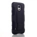 Delicate Detached Hybrid PC and Silicone Protective Stand Case with Belt Clip Holster for Samsung Galaxy S5 - Black