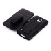 Delicate Detached Hybrid PC and Silicone Protective Stand Case with Belt Clip Holster for Samsung Galaxy S5 - Black