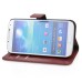 Delicate Horse Skin Magnetic Folio Wallet Stand Leather Case Cover with Card Slot for Samsung Galaxy S4 - Brown