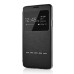 Delicate Metal Slide Touch Stand Leather Case with Window View for Samsung Galaxy Note 4 - Black