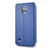 Delicate Metal Slide Touch Stand Leather Case with Window View for Samsung Galaxy Note 4 - Royalblue