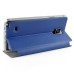 Delicate Metal Slide Touch Stand Leather Case with Window View for Samsung Galaxy Note 4 - Royalblue