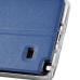 Delicate Metal Slide Touch Stand Leather Case with Window View for Samsung Galaxy Note 4 - Royalblue