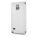 Delicate Metal Slide Touch Stand Leather Case with Window View for Samsung Galaxy Note 4 - White