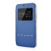 Delicate Metal Slide Touch Stand Leather Case with Window View for Samsung Galaxy S5 - Royalblue