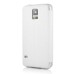 Delicate Metal Slide Touch Stand Leather Case with Window View for Samsung Galaxy S5 - White