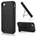 Detachable 2 in 1 TPU and PC Protective Stand Case Cover for iPhone 4 iPhone 4S - Black