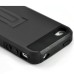 Detachable 2 in 1 TPU and PC Protective Stand Case Cover for iPhone 4 iPhone 4S - Black