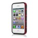 Detachable 2 in 1 TPU and PC Protective Stand Case Cover for iPhone 4 iPhone 4S - Red