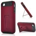 Detachable 2 in 1 TPU and PC Protective Stand Case Cover for iPhone 4 iPhone 4S - Red