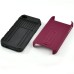 Detachable 2 in 1 TPU and PC Protective Stand Case Cover for iPhone 4 iPhone 4S - Red