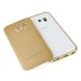 Detachable Aluminum Metal Bumper with Smooth Back Cover Case for Samsung Galaxy S6 Edge - Gold